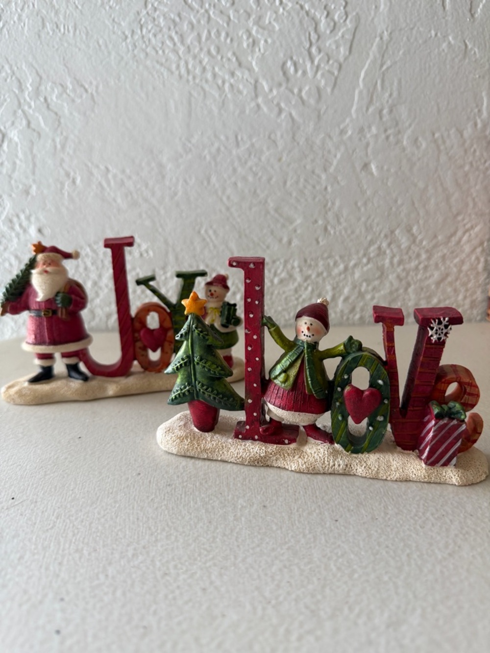 Holiday 'LOVE' Table Decor - Red & Green Christmas Figurine